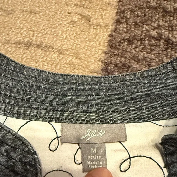 J. Jill Charcoal Jacket with Embroidery - Picture 2 of 5